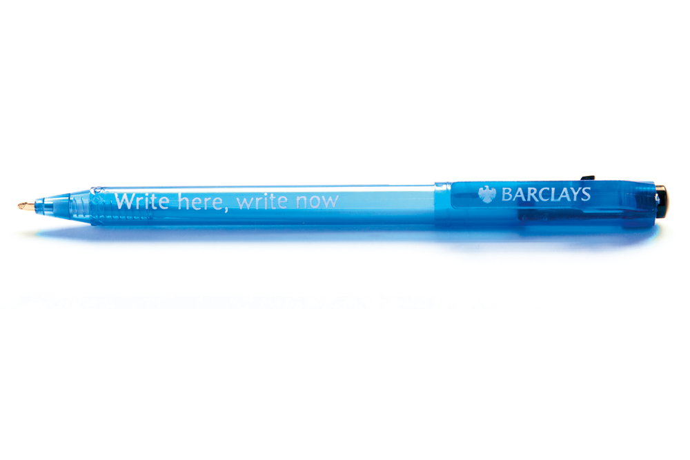 David Blackmore: BARCLAYS' plastic ballpoint pen (black ink), circa 2010