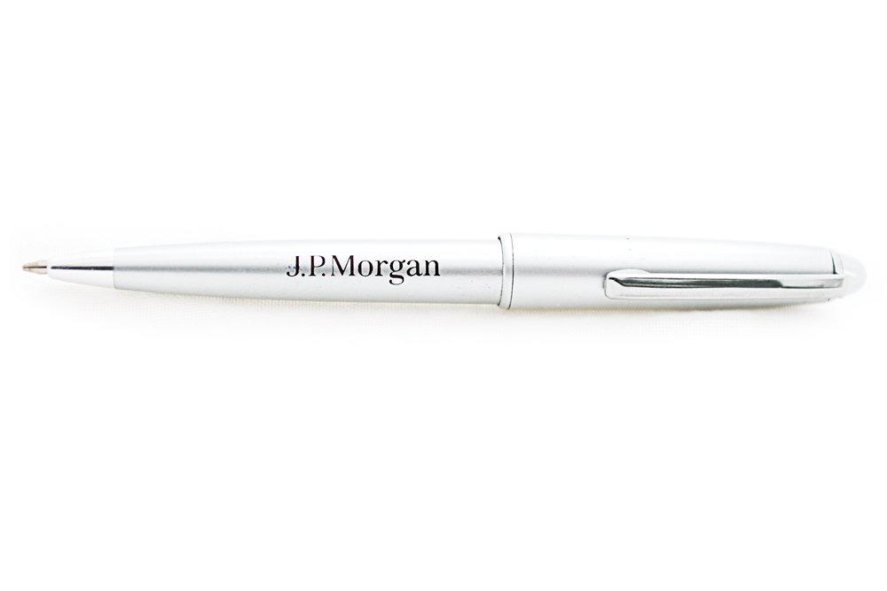 David Blackmore: JP Morgan plastic ballpoint pen (black ink), circa 2008